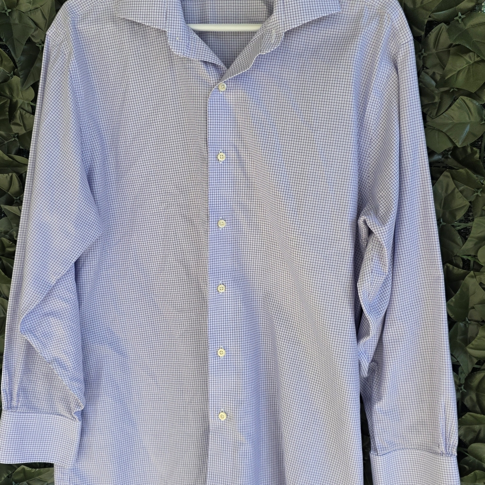 Brooks Brothers Mens Light Purple Micro-Check Long Sleeve Dress Shirt